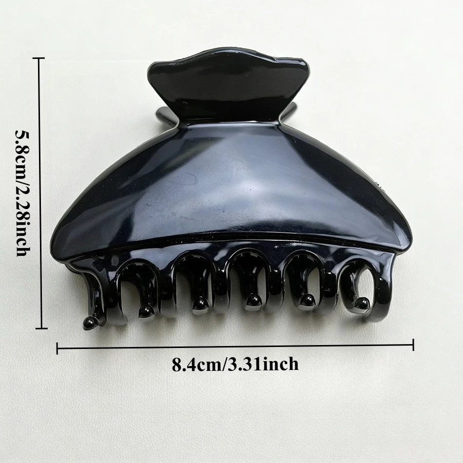 1/2/10pcs Hair Claw Clips for Women Basic Simple Black Plastic Hair Pin DIY Accessories-You Can Paste What You Like