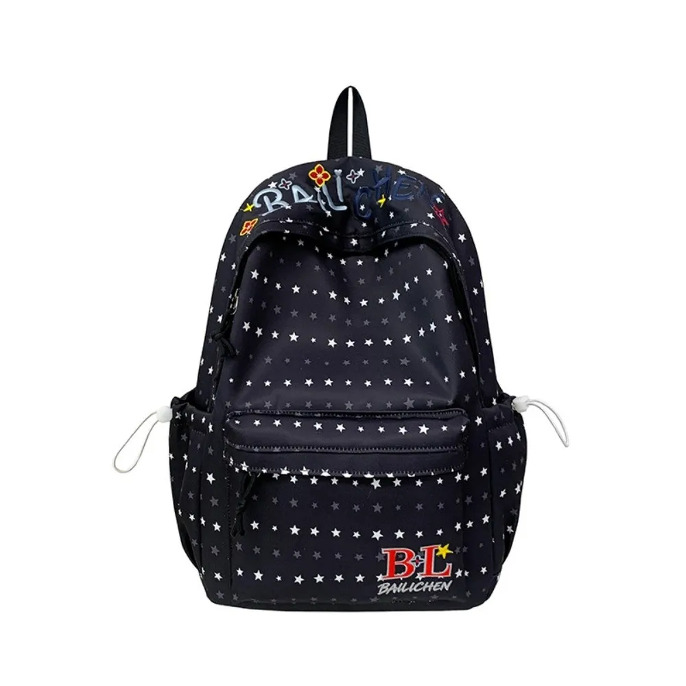 Korean Academy Style Small Star Backpack Large Capacity Waterproof School Bag Wear-resistant Shockproof Travel Backpack