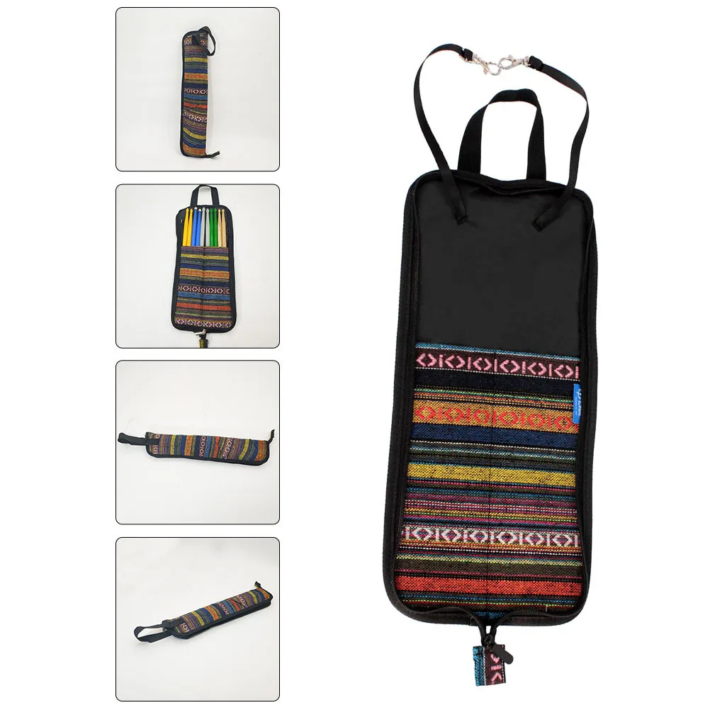 

Drum Stick Bag Oxford Cloth Water-Resistant Two Compartment Portable Handle For Sticks Mallets Outdoor Performance Drum