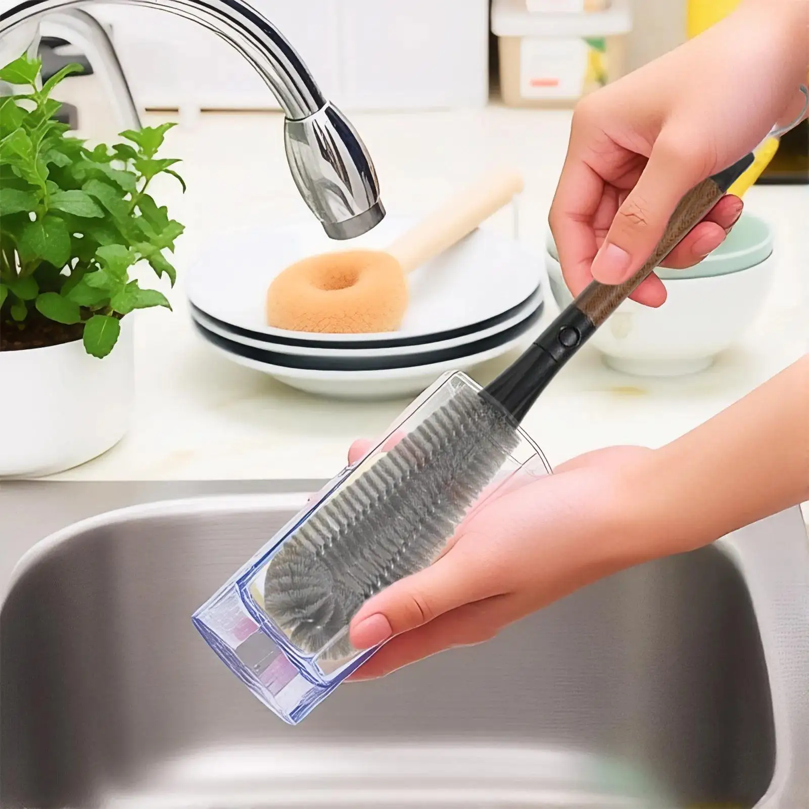 Multifunctional Water Bottle Gap Scrubber, Portable Tight Space Cleaner for All Drinkware, for Home, Dorm, Travel & Camping