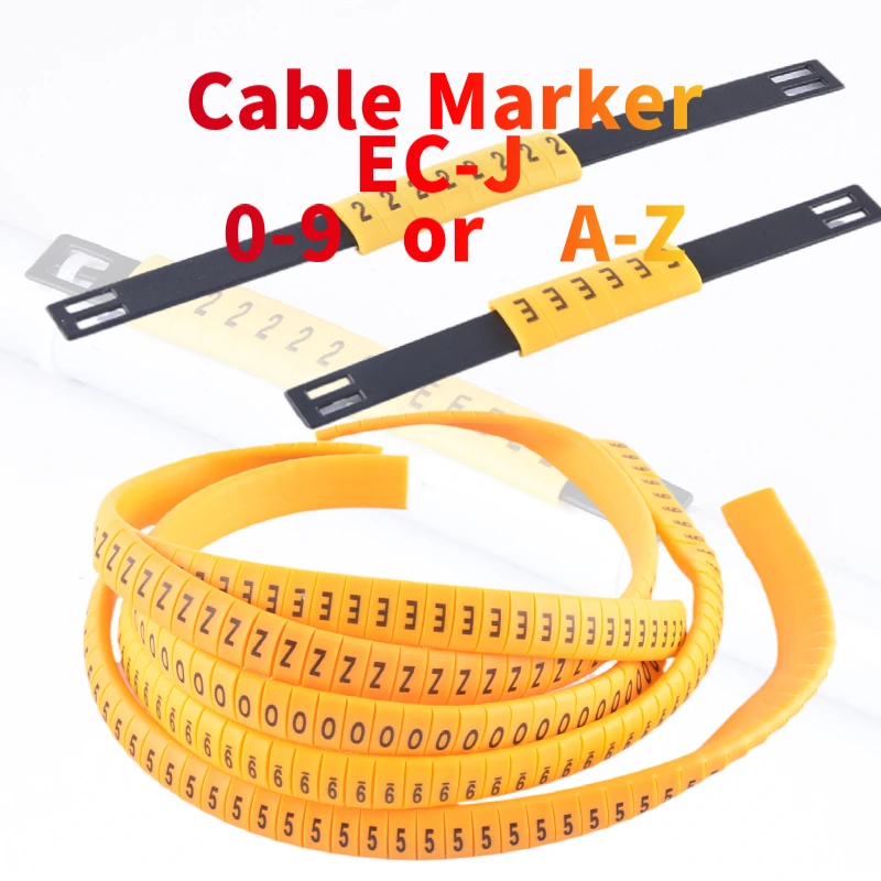 EC-J Flat Number Tube Cable Wire Marker 0 to 9 For Cable Size A-Z Letters Cable Markers label marking MS-65/100 Number Target