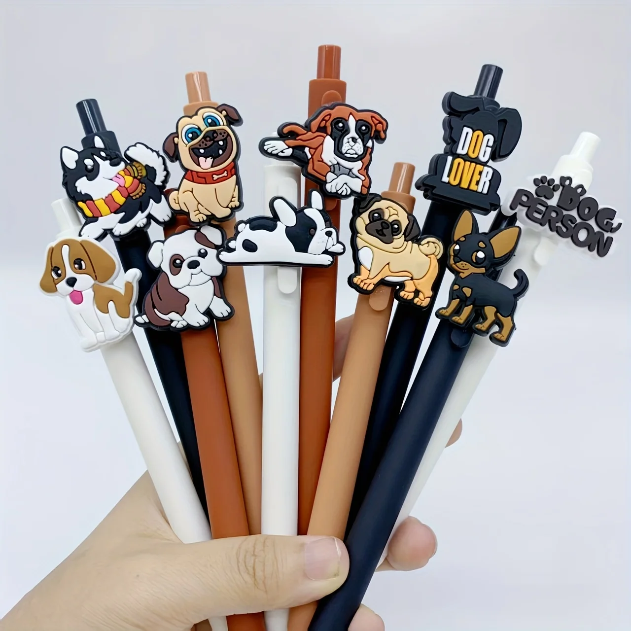

10pcs/15pcs dog pattern, black ink press pen set, suitable for dog lovers, students, and office supplies