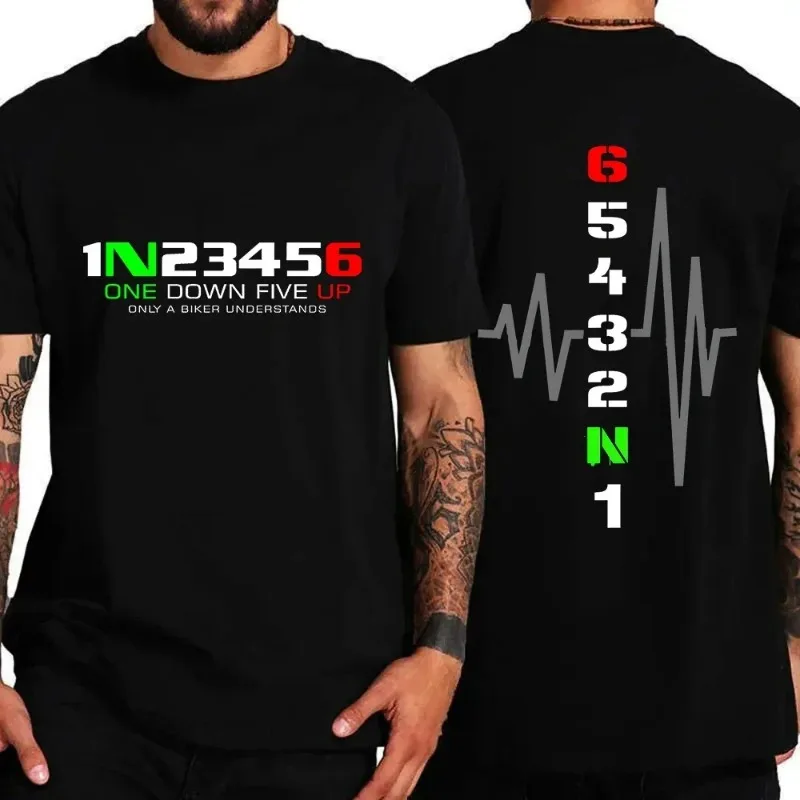 Men\'s Summer Printed T-Shirt Manual Transmission 1N23456 Motorcycle Speed Fashion ECG Men\'s Tops Plus Size T-Shirt Streetwear