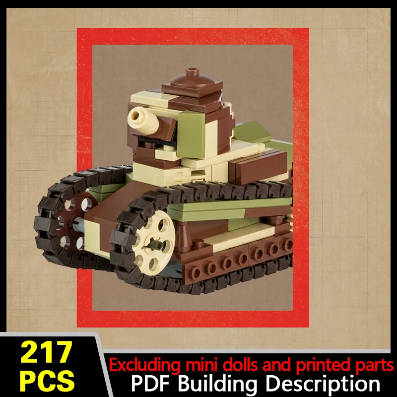 French Light Tank Model MOC Building Bricks War Equipment Modular Technology Gifts Holiday Assemble Children Toys Suit