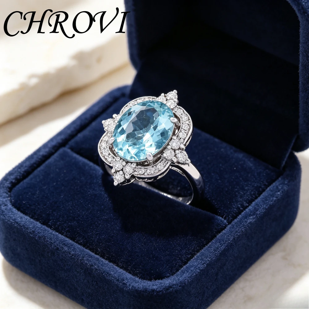 Cincin Kristal Biru Topaz Baru - Home Office Layout ulasan dan harga
