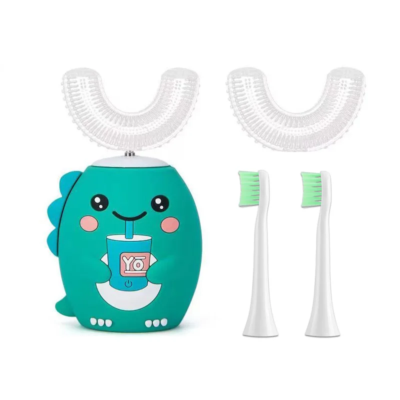 

360 Degree Electric Sonic Toothbrush U Shaped for Kids Children Cartoon Blue Light Smart Ultrasonic Tooth Brush USB Rechargeable