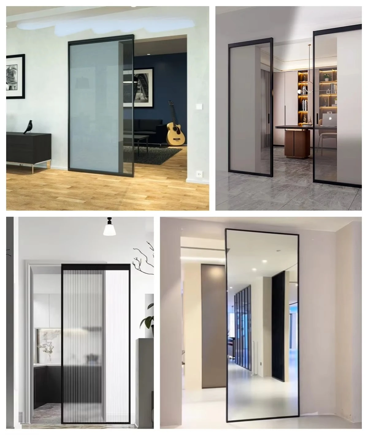 9CE Magic Mirror Ghost Sliding Door Hardware Kits Black White Satin Frames 1200*2600mm Soft Close Silent Sliding Orginal Seller 5