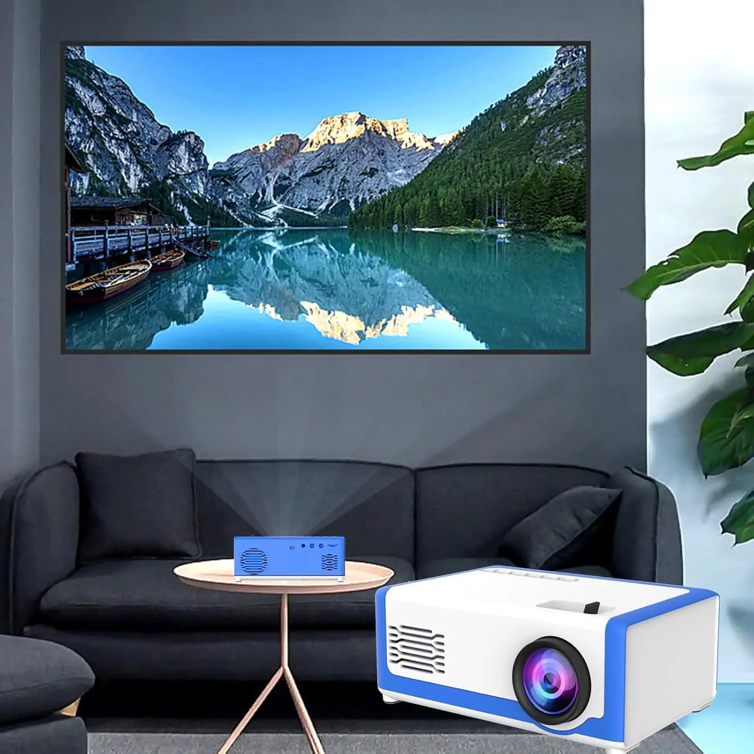 

Video Projector, 1080P Portable Projector Supports U Disk and Cable Playback, Outdoor Projector, TV for /Camping/Travel/Par