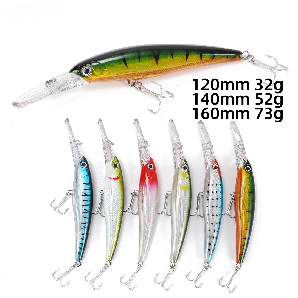 

1PCS Minnow Fishing LureWobblers12-14-16cm32-52-73g Sinking Deep Artificial Quality PlasticHard Bait Crankbait Pesca Bass Tackle