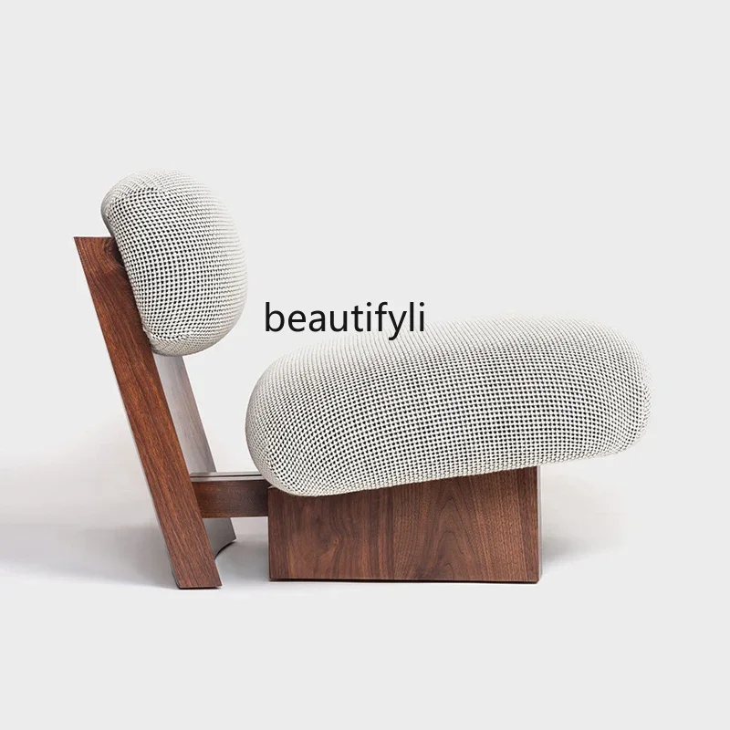 

Furniture Solid Wood Cloud Couch Designer Household Small Apartment Living Room Balcony Quiet Wind Single Seat Chair
