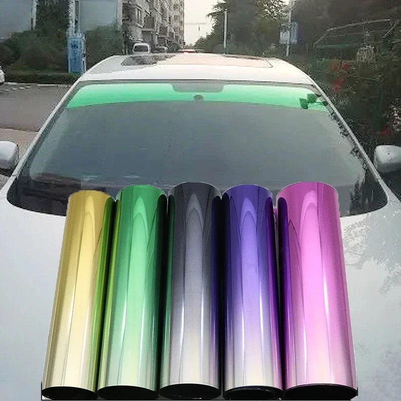 Car Gradient Sunshade Film PVC Two Tone Car Window Sticker Film Stylish Two Color Car Window Tint for Protections Privacy