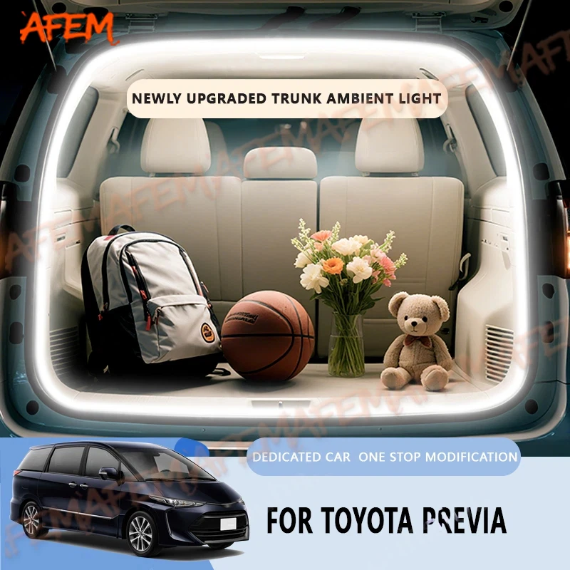 For Toyota Previa Tarago  Estima 3th Trunk Light modification light Atmosphere lights White warm white Rear Trunk LED Light Bar