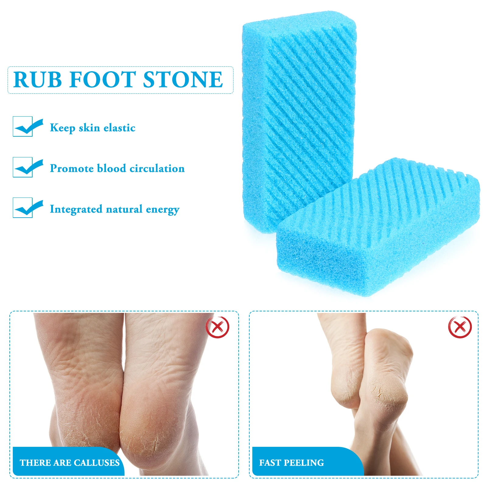 

6 Pcs Pumice Stone Dead Skin Sponge Foot File Exfoliating Scrubber Cleaning Feet Scraping