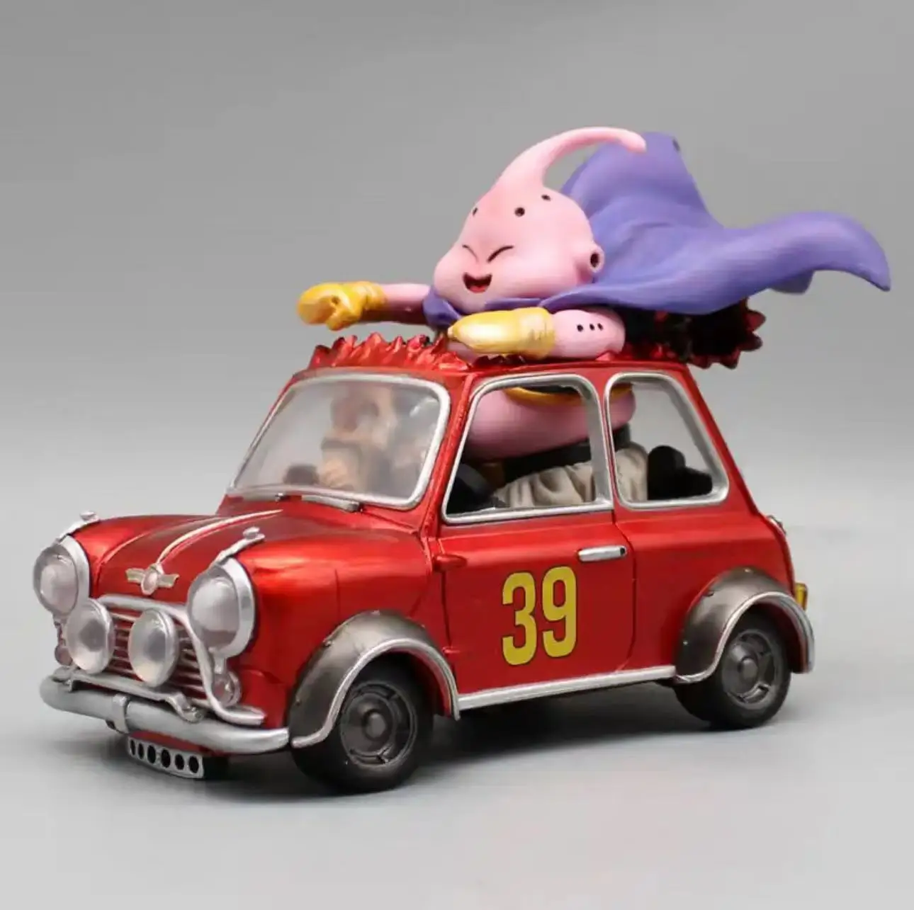 Figuras de Anime de Dragon Ball Z Fat Buu, estatua de Pvc de 14cm, Majin Buu, Mr. Satan Drive Car, modelo coleccionable, decoración, juguete, regalo