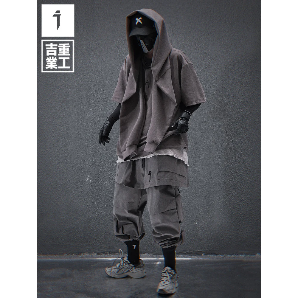 11 BYBB'S DARK سراويل وظيفية للرجال 2025 ربيعية تكتيكية مزيفة من قطعتين سراويل ركض للرجال ملابس هيب هوب ملابس الشارع الشهير