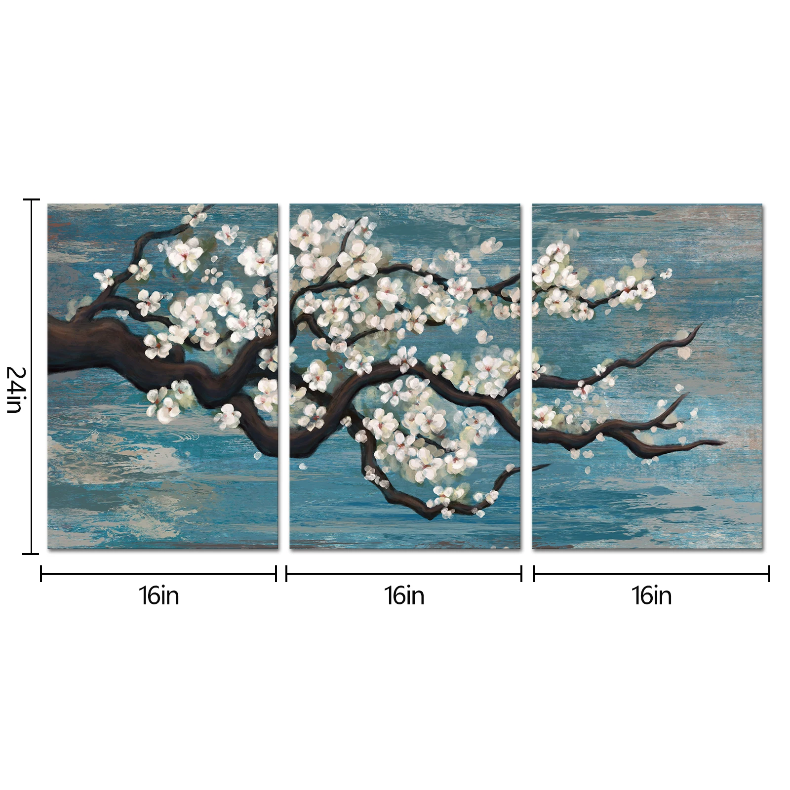 

3 Pieces Small White Flowers Poster Wall Art Abstract Flowers Print Canvas Art Modern Style Picture Living Room Wall Decor