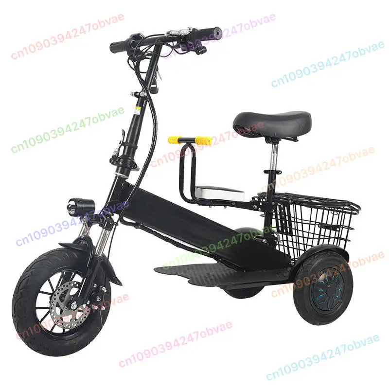 

Lightweight Foldable Double Rear Drive Electric Tricycle Patrol Car Elderly Scooter Shopping Cart Parent-child Car