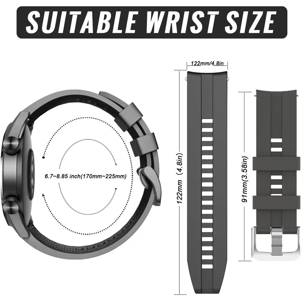 22mm Silicone Band For Zeblaze Stratos 4 3 2 GPS Sport Watch Strap For Zeblaze GTS 3 GTR 3 Pro/Vibe 7 7 Pro 7 Lite Btalk 3 Plus