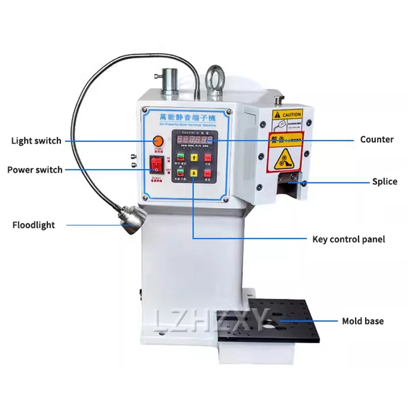 High Speed Terminal Crimping Machine 3.0T For Big/Cold Pressed Terminals Automatic Wire Crimper Tools with 3 Type Molds Optional