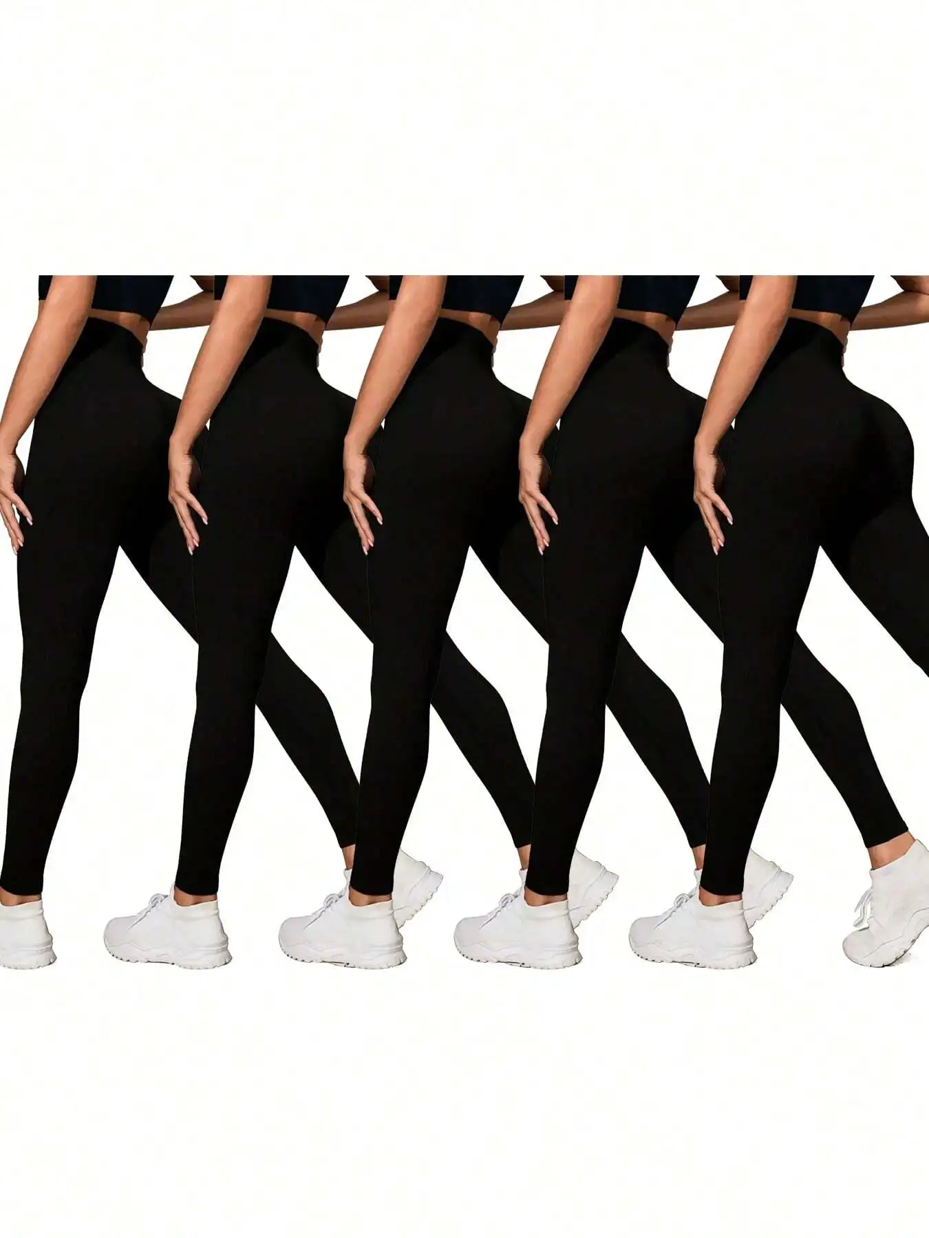 

Комплект из 5 леггинсов с высокой талией для женщин, для занятий спортом на открытом воздухе и повседневной носки в любое время года