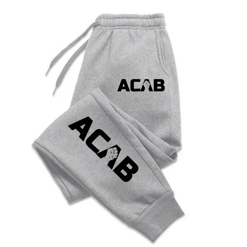 Fashion ACAB Letter Printed Long Pants Men's Casual Trousers Sport Jogging Sweatpants Harajuku Streetwear