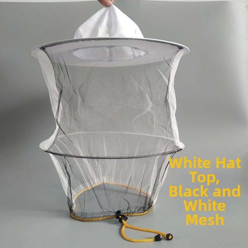 Portable Thickened Mesh Beekeeping Hat Foldable with Brim Mosquito Net Hat Anti UV Sunscreen Fishing Cap Outdoor Fishing