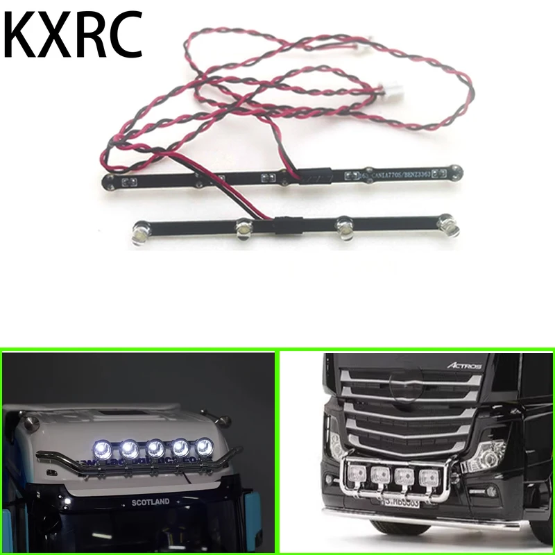 1Set LED Dome Light Front Face Bottom Lamp Kit for 1/14 Tamiya RC Truck Trailer Tipper Mercedes Benz Actros 3363 56348 DIY Part