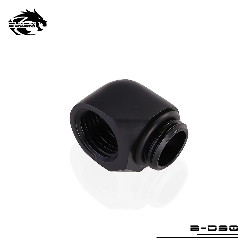 BYKSKI G1/4'' Thread 90 Degree Fitting Adapter Water Cooling Adaptors Thread Length 10MM Black Silver Gold White / B-D90
