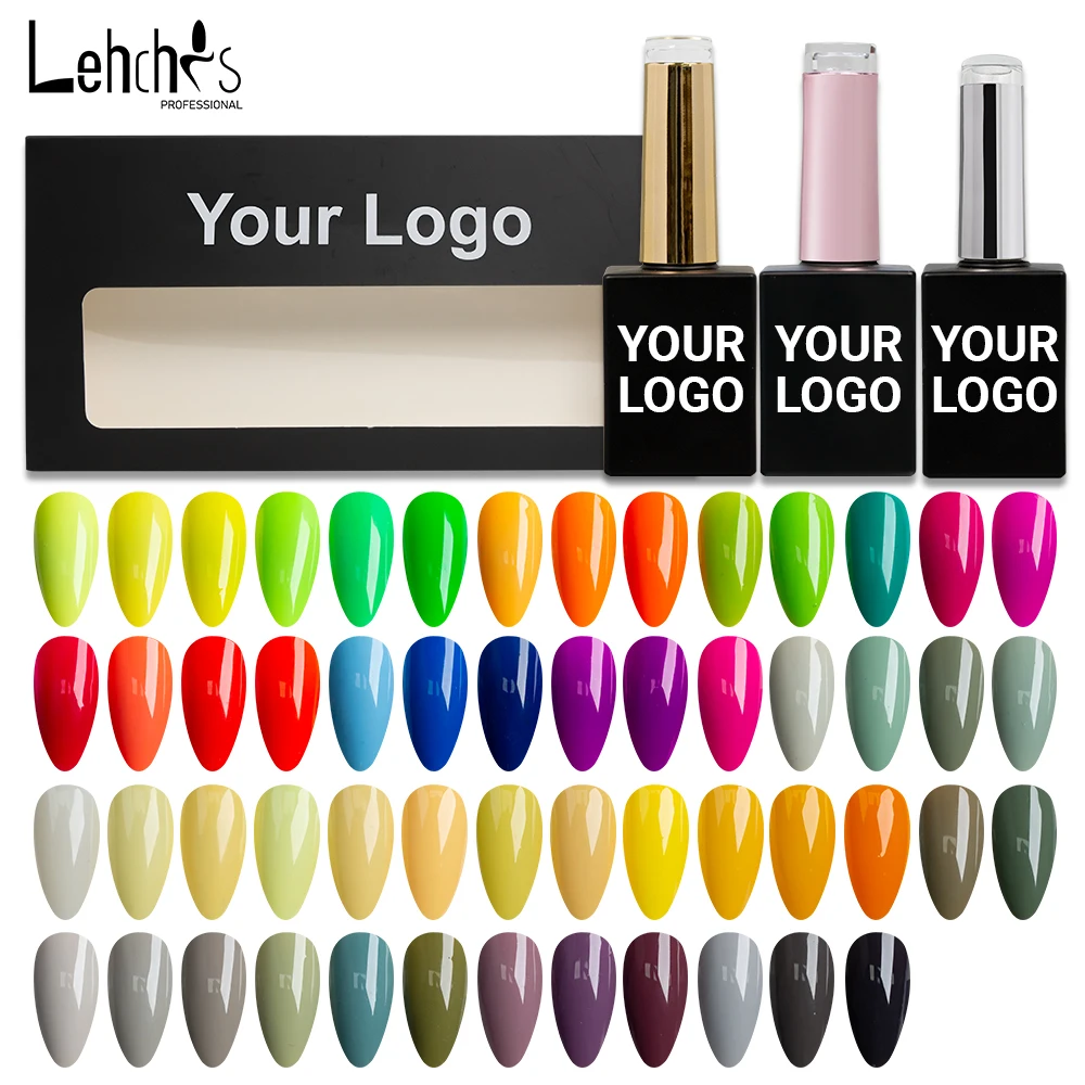 

Lehchis nail supplies New design summer pastel 246color collection nail gel polish set boxOEM custom bottle gel nail polis hot