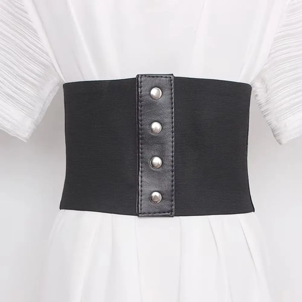 Slimming PU Leather Plus Size Cummerbunds High Waist Dress Girdle Female Waistband Strap Wide Waist Belt Dress