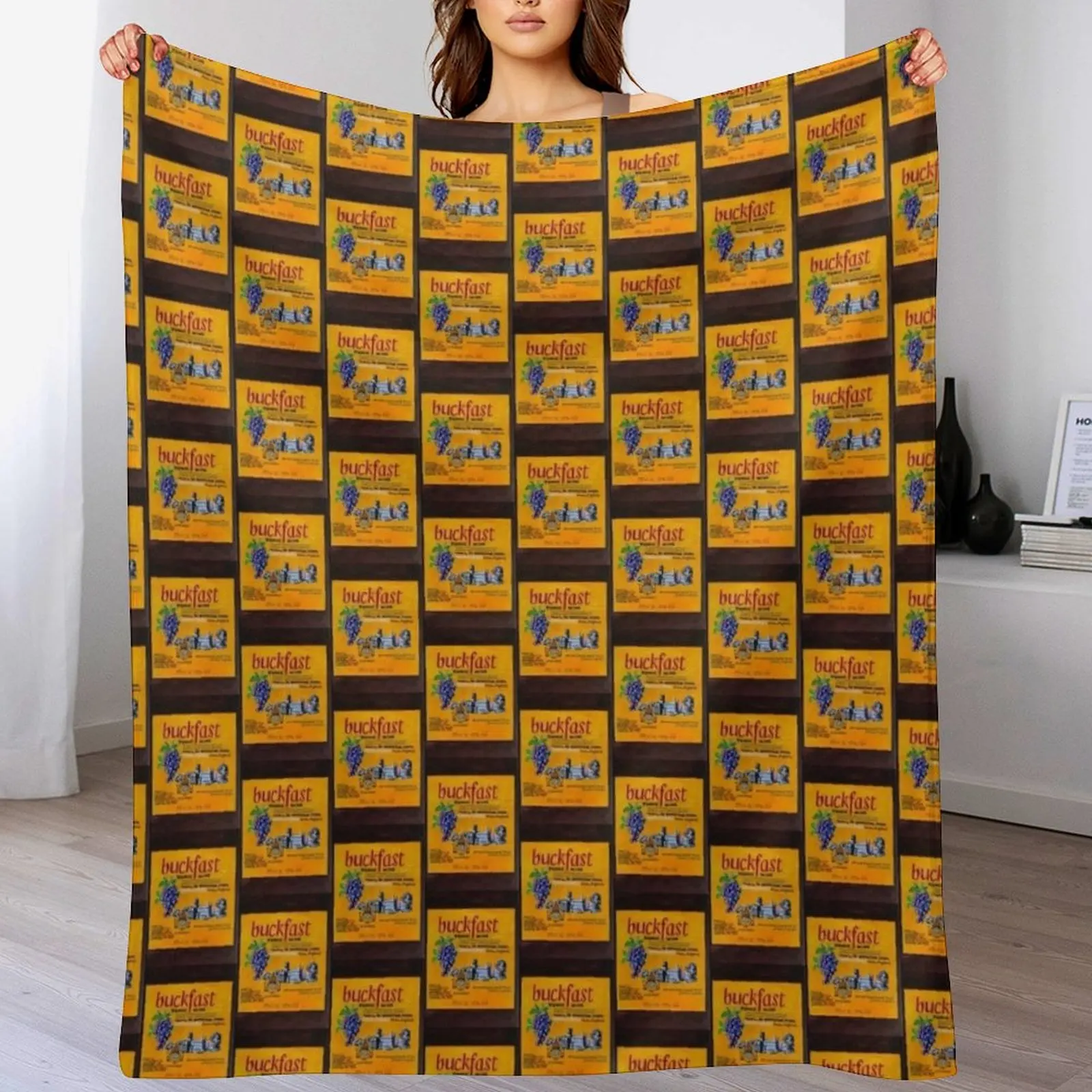 Half Bottle O' Your Finest Buckfast Sir Throw Blanket Modern Design Soft Blanket for Home Decor