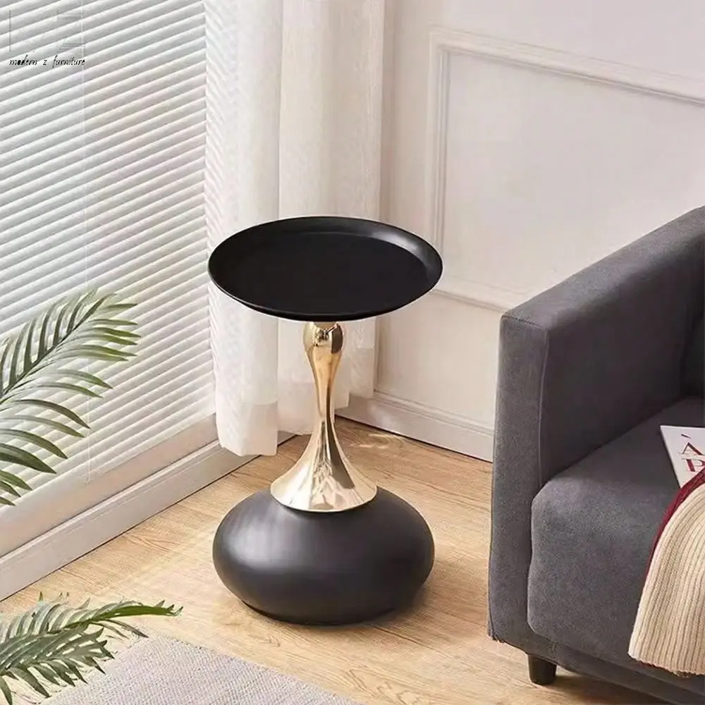 

Round Side Table For Small Space ,Cocktail Table,,Living Room Small Coffee Table,Black End Table
