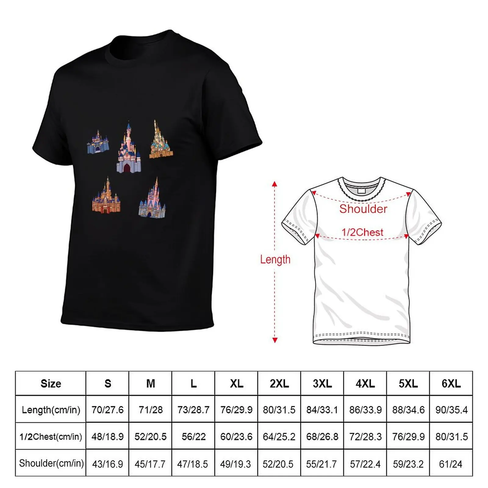 Princess Castles T-Shirt graphic shirts basketball graphic tees blue archive big and tall t shirts for men