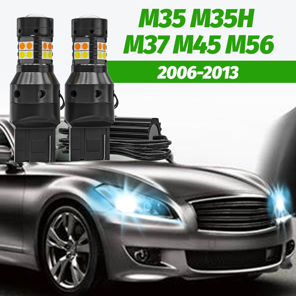 2 Stück Dual-Mode-Blinker + Tagfahrlicht-Zubehör LED DRL für Infiniti M35 M35H M37 M45 M56 2006-2013 2010 2011 2012