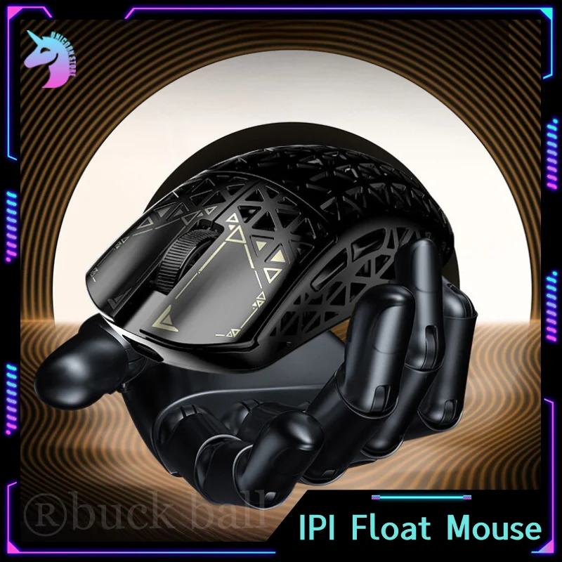 IPI Float Mouse Tri Mode Wireless Mouse Carbon Fibre PAW3395 8000Hz Polling Rate Custom Hollow Out Gaming Mice PC Accessories