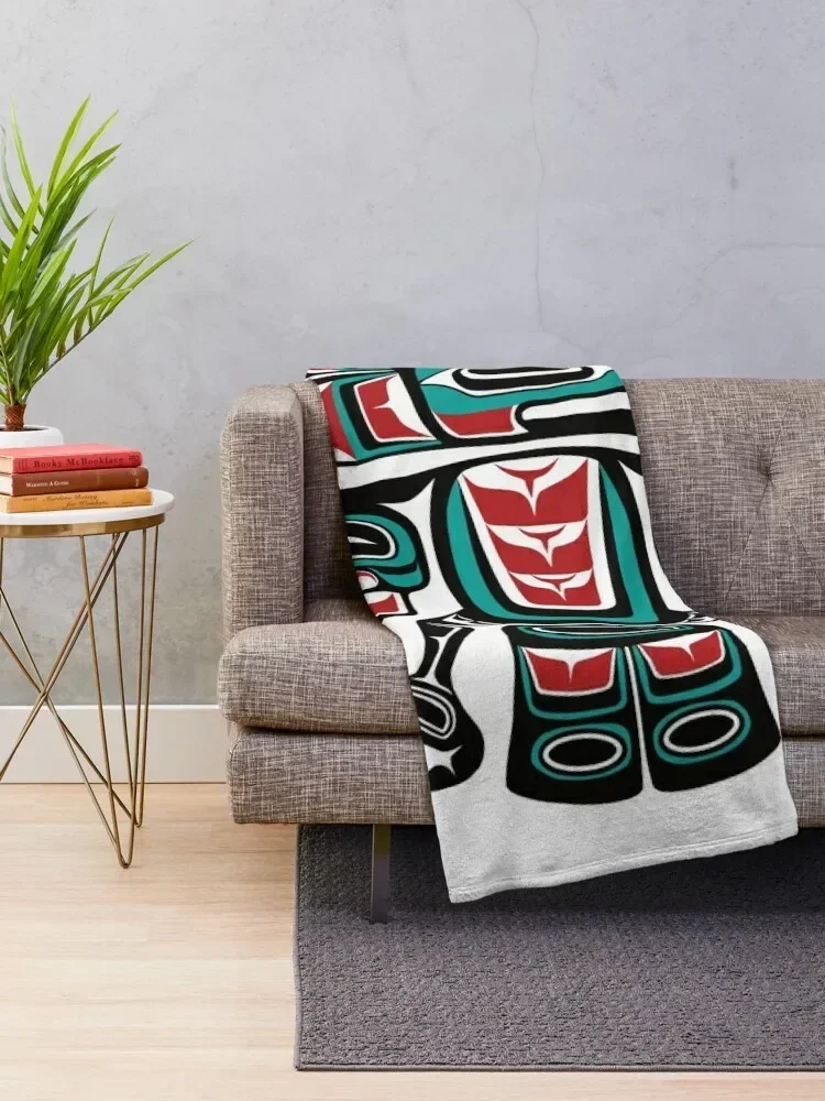 Haida Tlingit Native Raven Totem Throw Blanket bed plaid Decorative Sofas Blankets