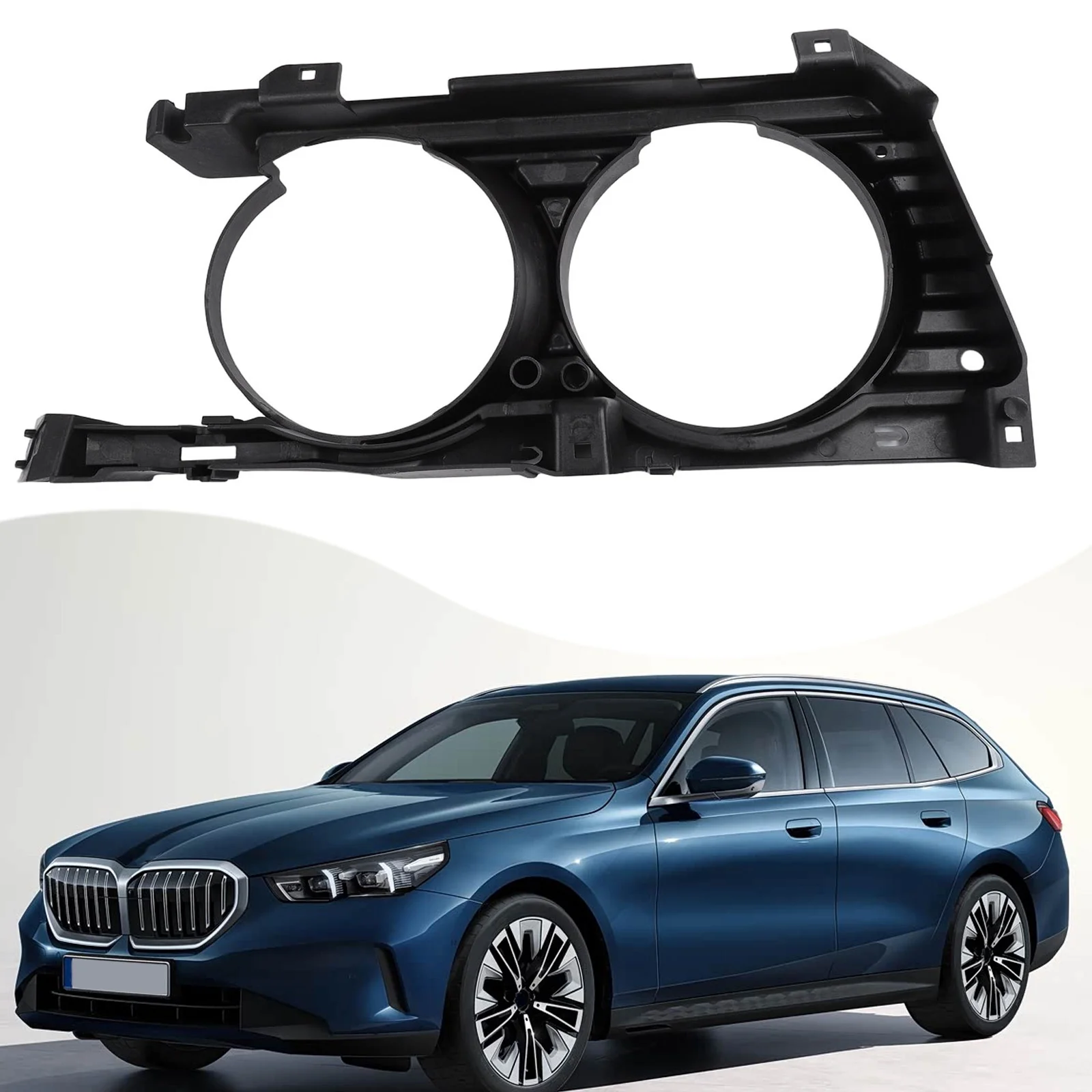 

Пластиковая декоративная внешняя рамка фары (левая/правая) для BMW E34 5 серии 1994-1995, артикулы 51138148311, 51138148312