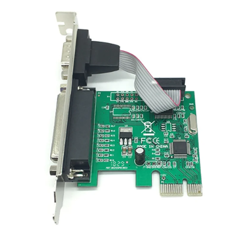 

C9-AX99100 1P1S RS232 Serial Parallel Port PCI-E Extension Converter Replacement PCIE Riser Card