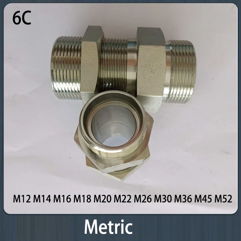 Hydraulic Lock Pipe Fitting M12-52 Ferrule Extension Straight Metric External Thread H-type Straight Through Plate Connector