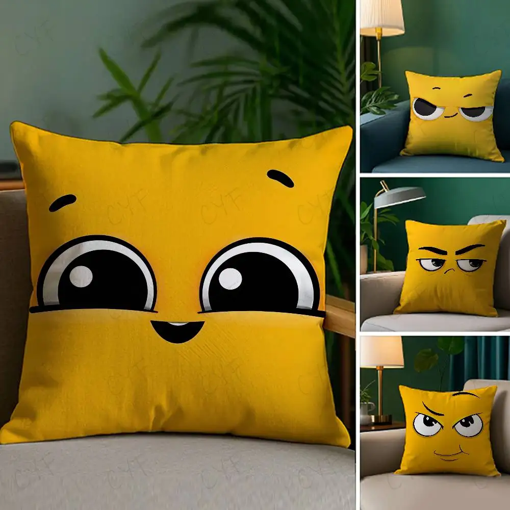 

Cute emotional expressions Pillow Case Custom Printed Brushed Fleece Pillow, Baby Skin-Touch, Eco-Friendly Dye-Sublimation Cushi