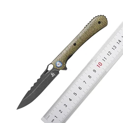 Sitivien ST145 NEW Folding Knife ,14C28N Steel Blade ,Micarta/ G10 Handle EDC Tool Folder for Working Camping Survival