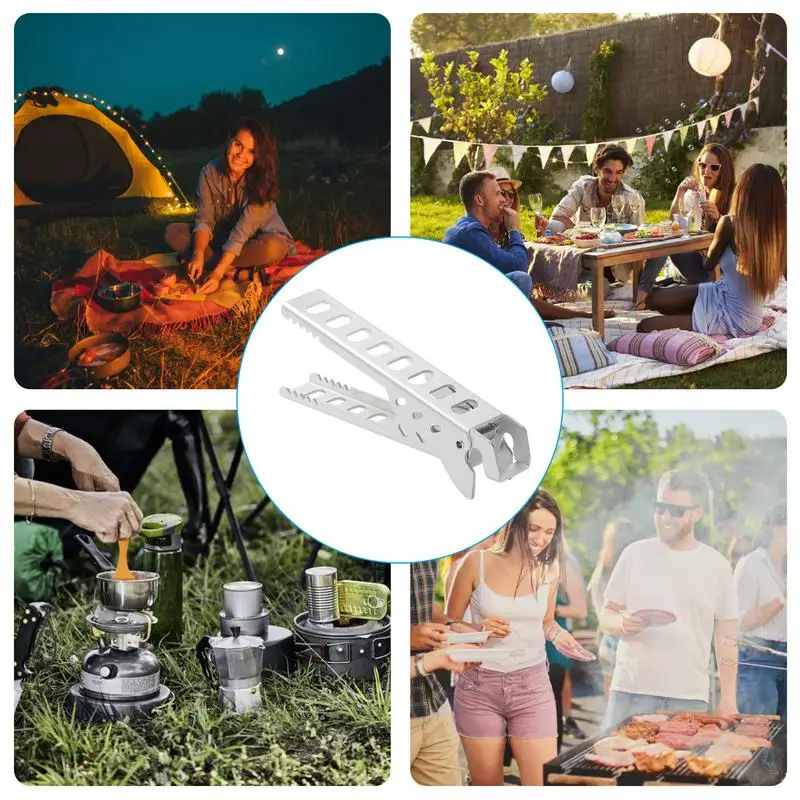 Aluminum Alloy Pot Clamp Handler Cooking Gripper Pot Anti-Hot Clip outdoor Camping Cookware Dish clamps tableware accessories