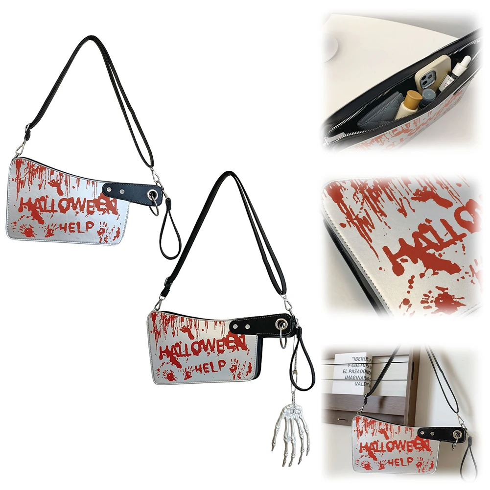 

Кошелек-клатч на Хэллоуин, регулируемый ремень, сумка через плечо из искусственной кожи, готическая сумка на плечо, клатч для Хэллоуина на открытом воздухе