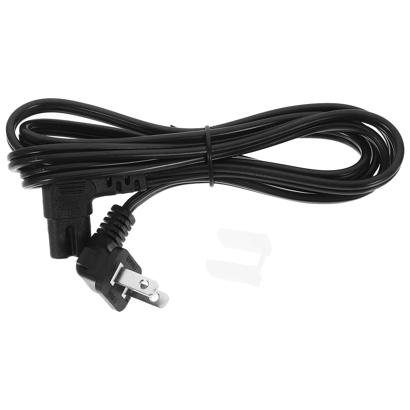 American Style 2 Prong Power Cord Replacement Angled 90 Degree Flat Plug Lamp Cord Appliance Electrical Extension Cable TV Radio