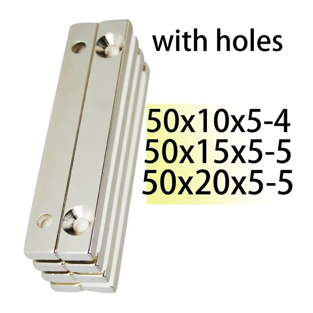 N35 50x10x5-4 40x10x5-5 50x15x5-5 50x20x5-5 with Holes magnets Office Whiteboard  Science Diy neodymium Fridge Tool Strorage