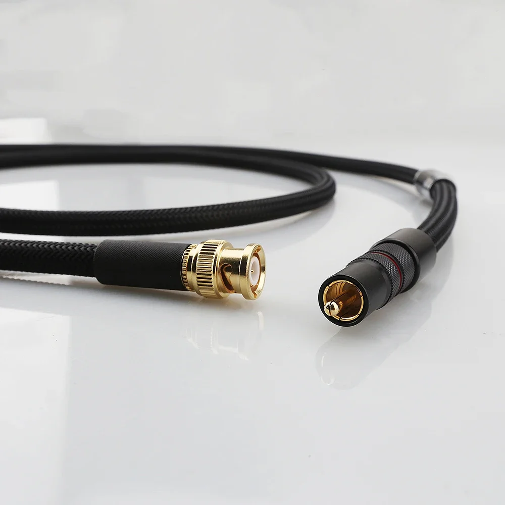 New HI-End 75Ω Pure Solid Silver 18AWG RCA male to BNC male HiFi Digital Audio Coaxial Cable