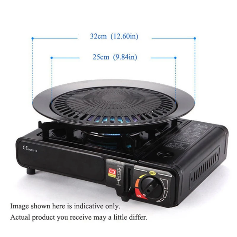 Round Barbecue Plate Tray Iron Bbq Grill Pan Non Stick Barbecues Cooking Plate Portable Grill Rack Pan Stovetop For Home Travel