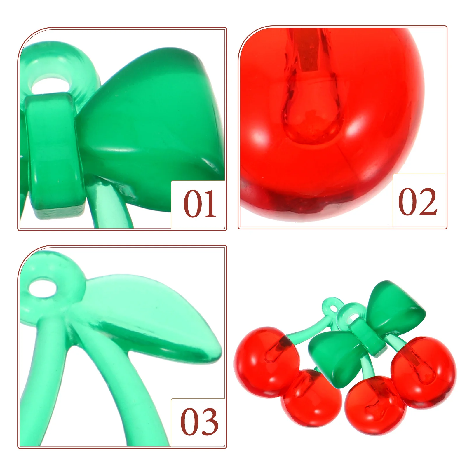 

10Pcs Acrylic Cherry Charms Decorative Jewelry Making DIY Accessories for Necklace Bracelet Earrings Craft Cherry Charm