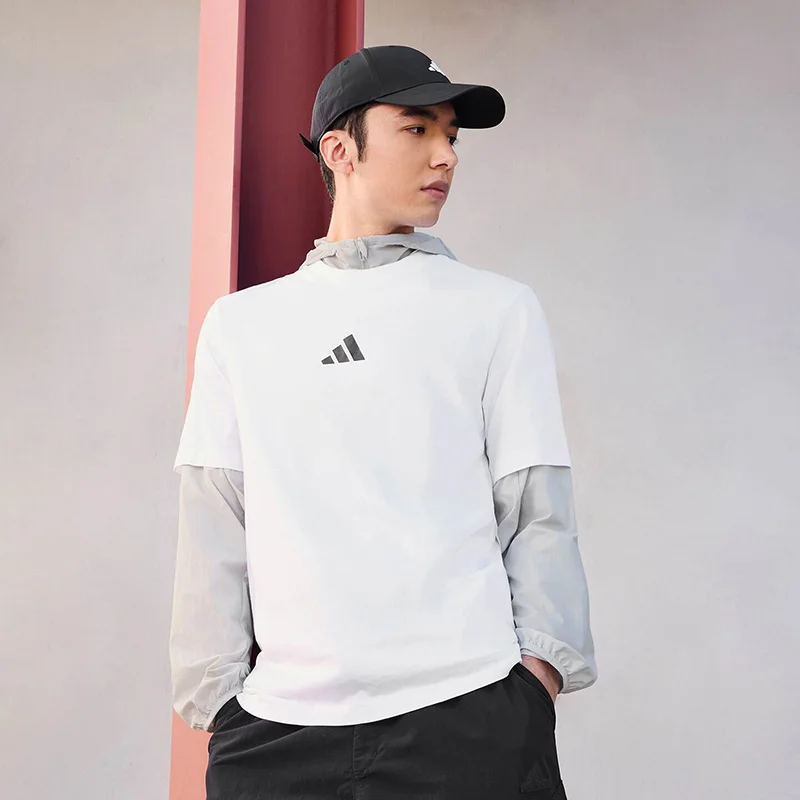 

2026 JF1092 Adidas Mens Sport T Shirt Crew Neck Cotton Regular Fit Daily Casual Tee