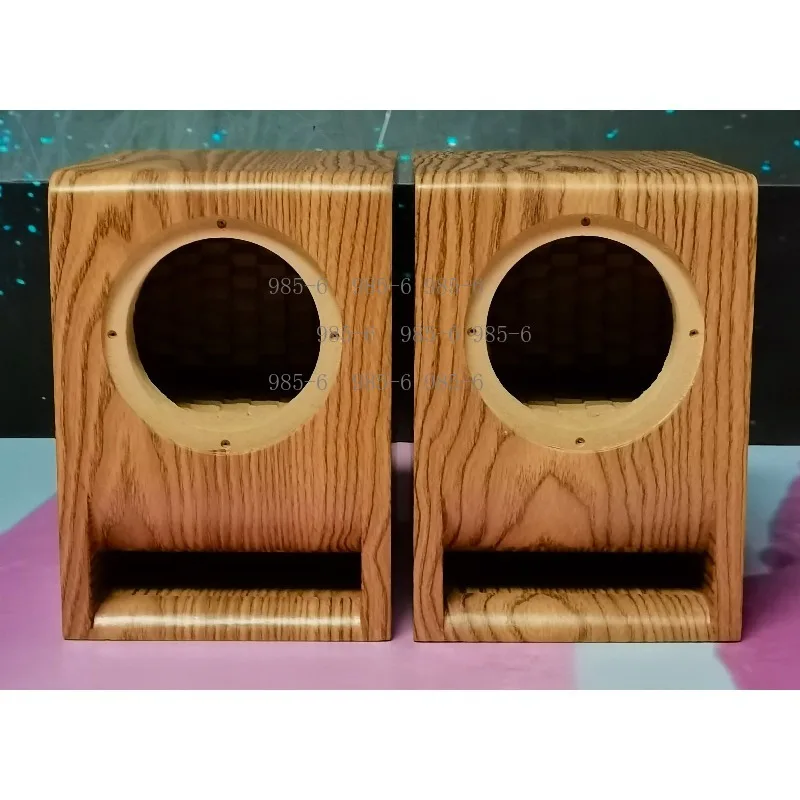 2/3/4 Inch Maze Structure Wooden Empty Speaker Cabinet, DIY Bookshelf Stereo Enclosure for Desktop Computer Use, Sold in Pairs